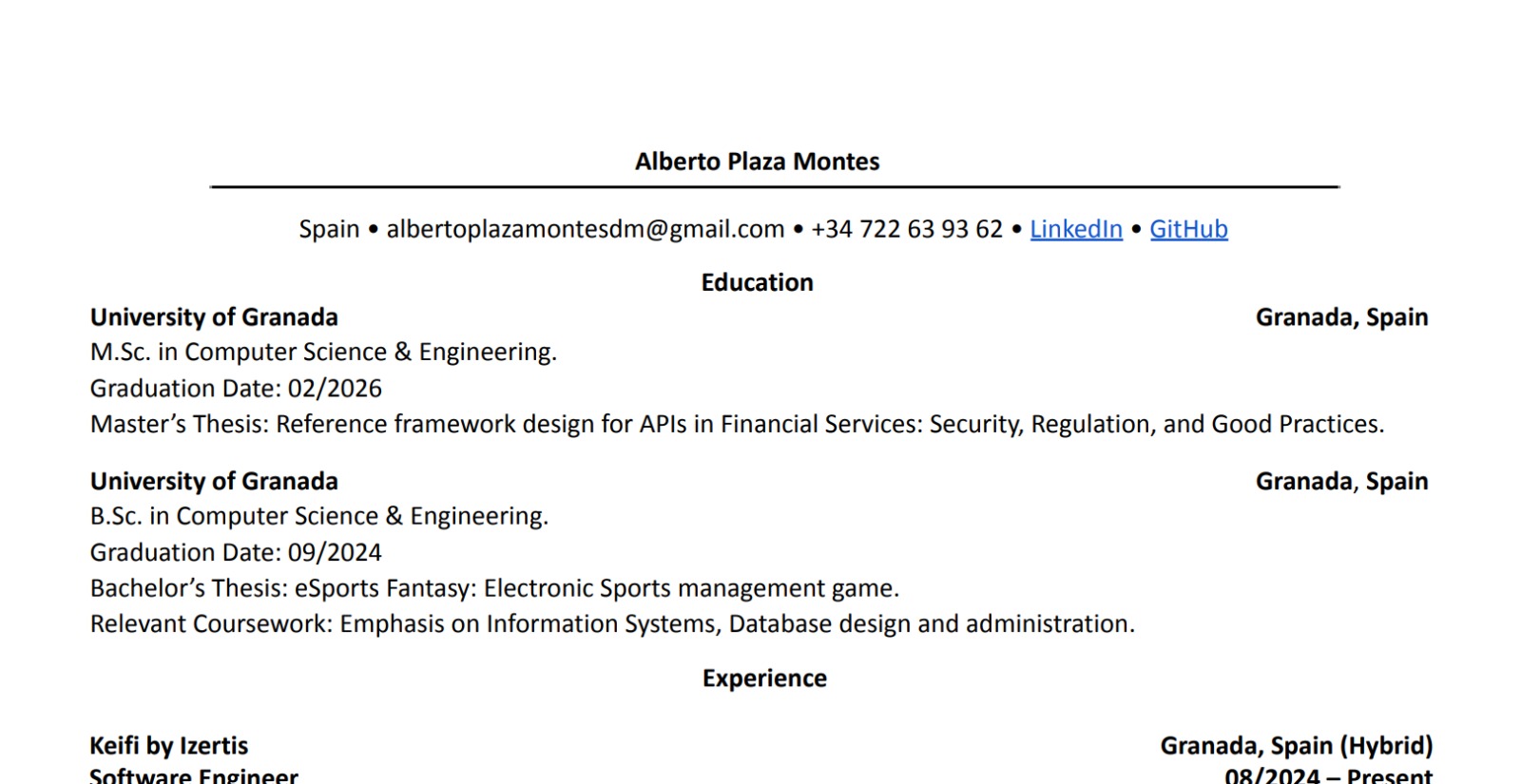 Resume Preview